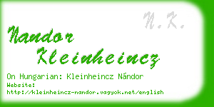 nandor kleinheincz business card