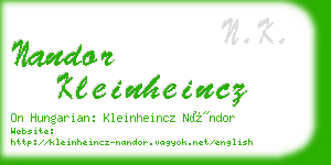 nandor kleinheincz business card